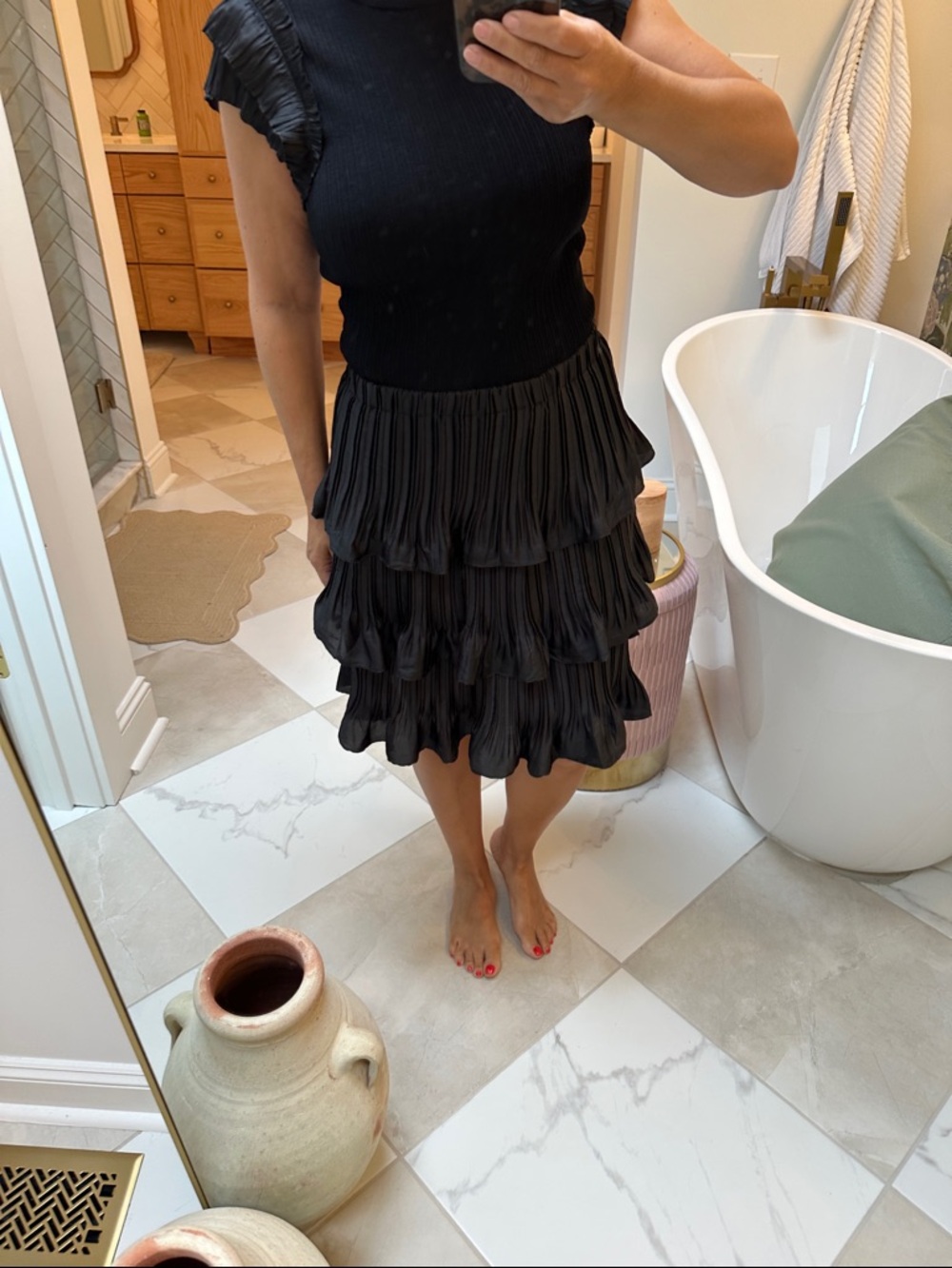 Current Air Black Tiered Ruffle Skirt - Women - Medium
